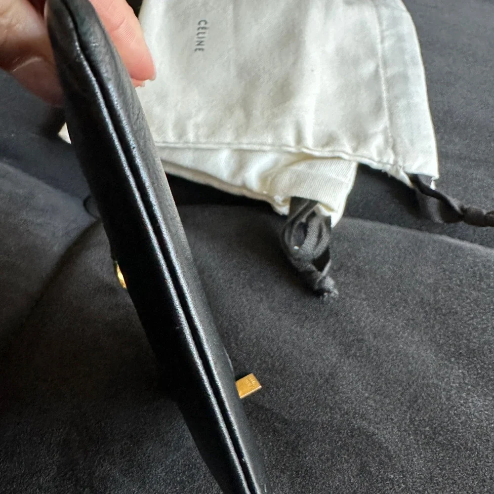 CÉLINE SLG Key Coin Card Pouch Black Leather/Gold Hardware - Anniversary Edition - Picture 5 of 8